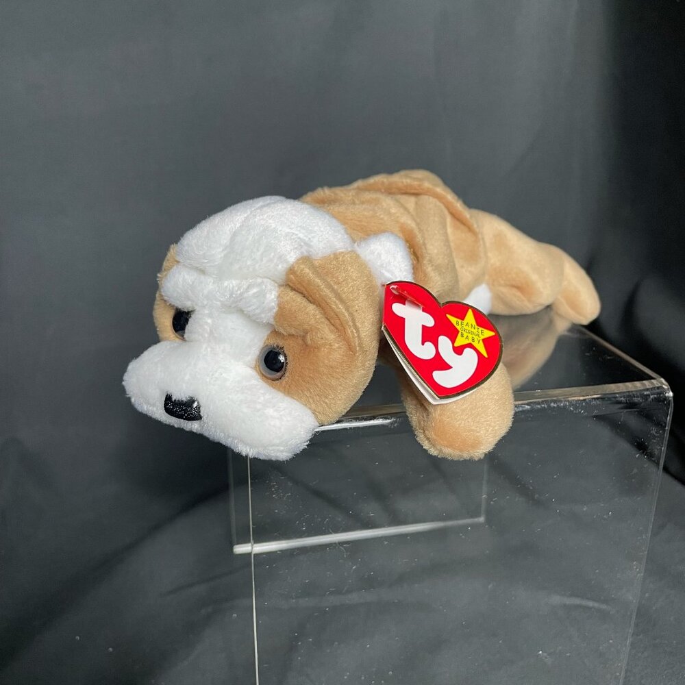 RARE TY ORIGINAL BEANIE BABY WRINKLES THE (BULLDOG) DOG 1996 RETIRED W/ORIGINAL